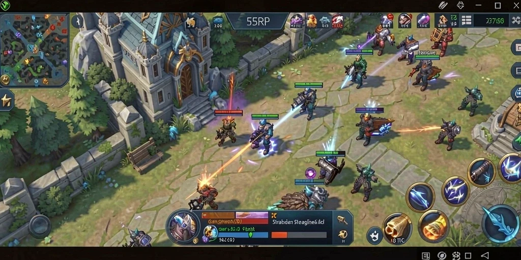 Screenshot gameplay 55RP menampilkan strategi dan taktik dalam pertempuran.