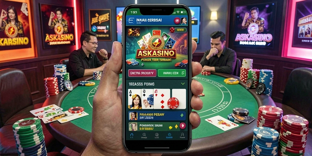 Tangkapan layar gameplay Poker di ASKASINO yang seru dan menegangkan.