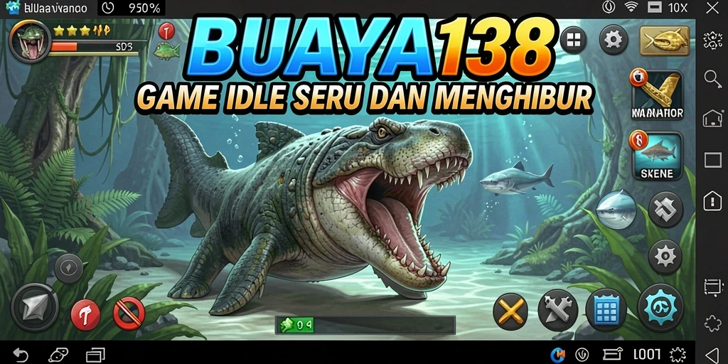 Screenshot menunjukkan gameplay santai dan strategi dalam BUAYA138.
