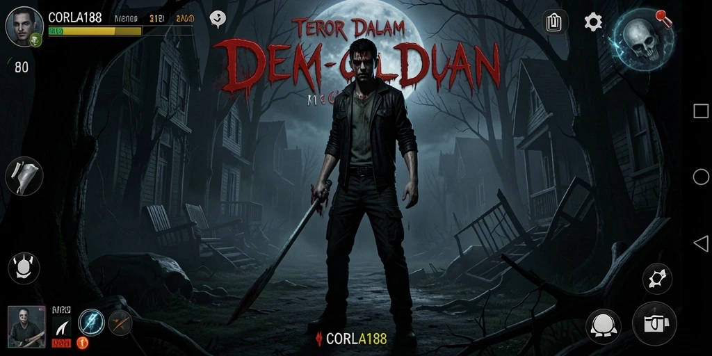 Screenshot gameplay CORLA188 yang menampilkan suasana mencekam dan penuh ketegangan.