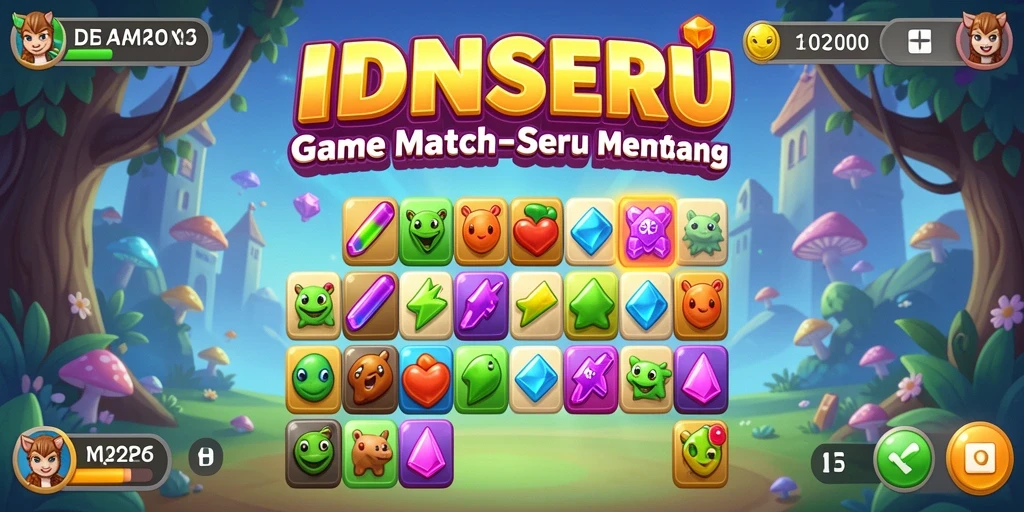 Gameplay seru IDNSERU dengan berbagai level Match-3 yang menantang.