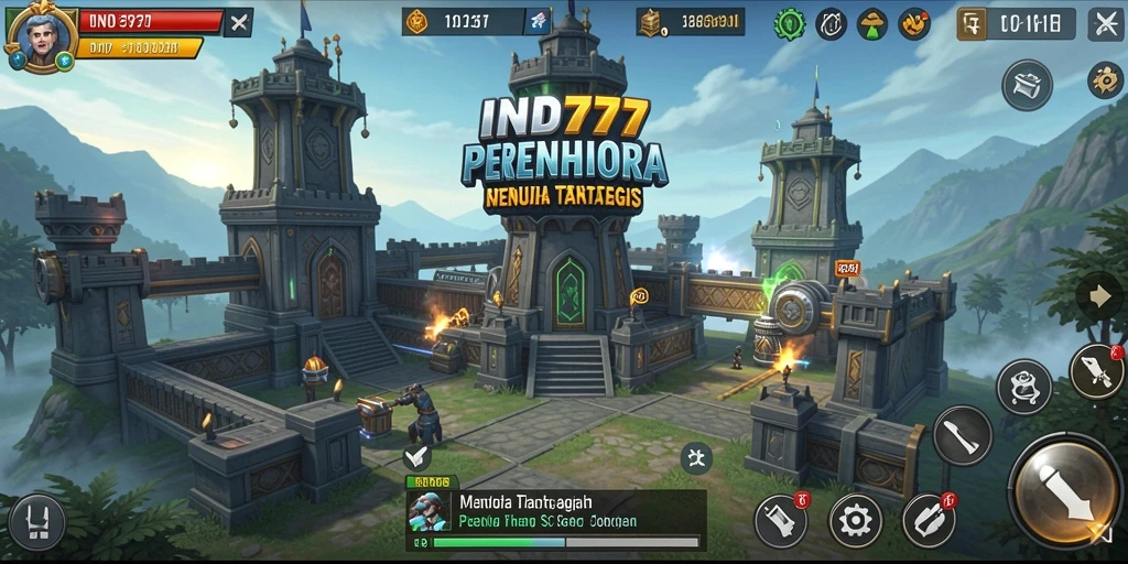 Tampilan gameplay menara pertahanan yang dinamis dan strategis.