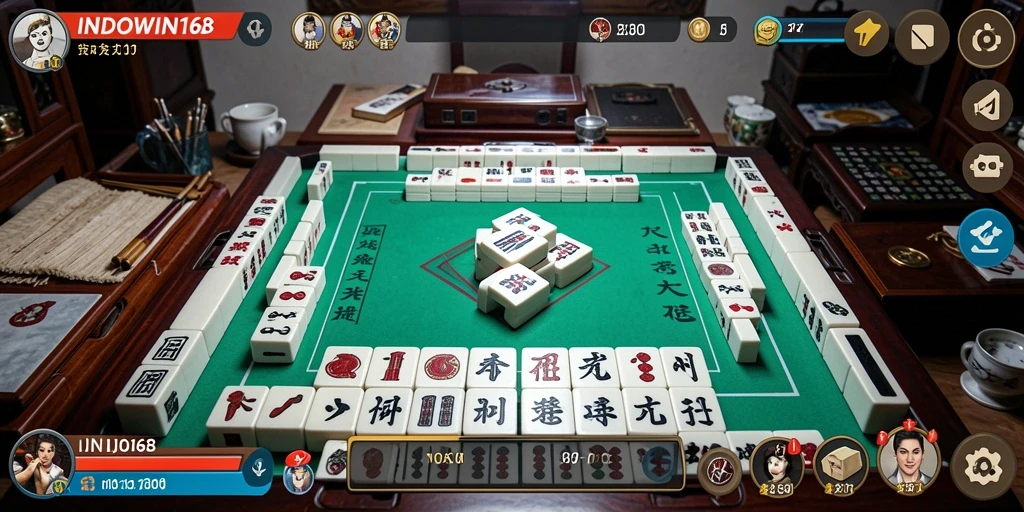 Screenshot gameplay menarik dari INDOWIN168 yang menunjukkan suasana Mahjong.