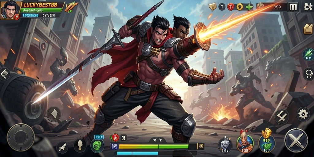 Tampilan gameplay LUCKYBEST88 yang penuh aksi dan seru.