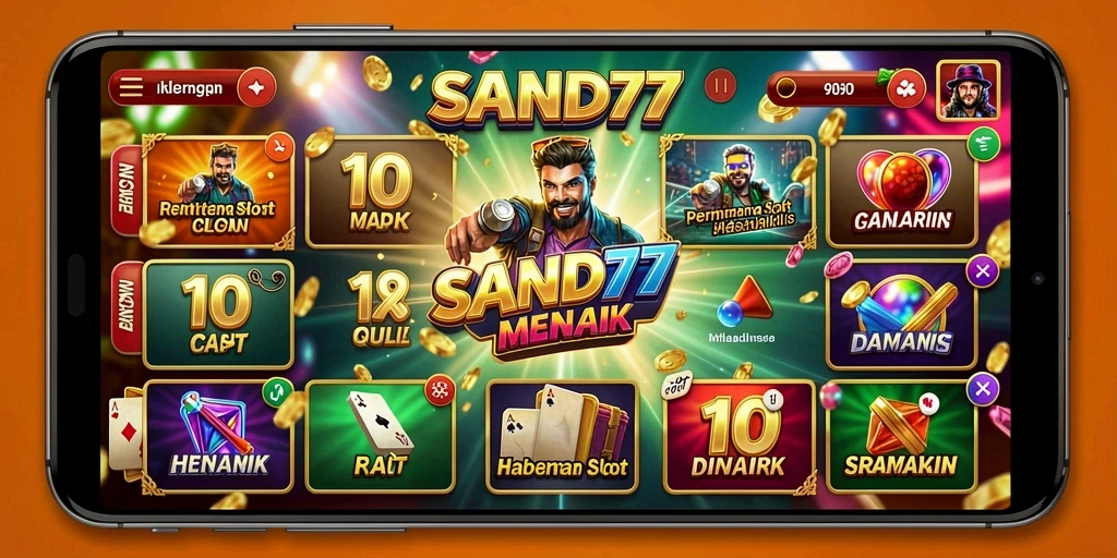 Tampilan gameplay menawan dari <strong>SAND77</strong> saat memutar slot dengan peluang menang tinggi.