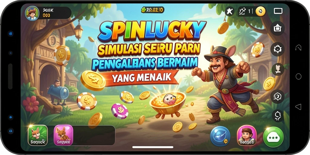 Screenshot gameplay SPINLUCKY dengan tampilan grafis menakjubkan.
